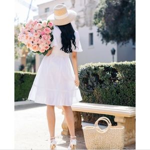 Rachel Parcell white Dutch Flutter dress, size XL fits like a L